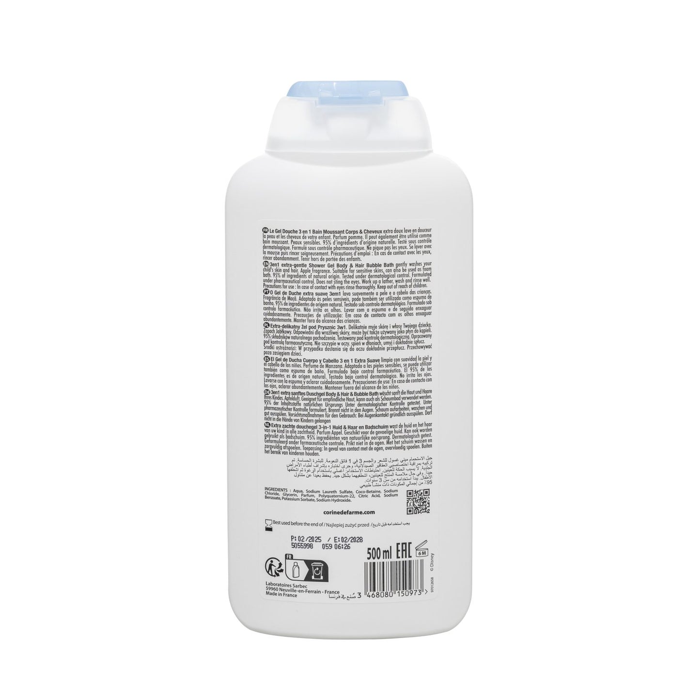Corine de Farme- Gel de ducha 3 en 1 Cuerpo, Cabello y Baño Espumoso La Sirenita