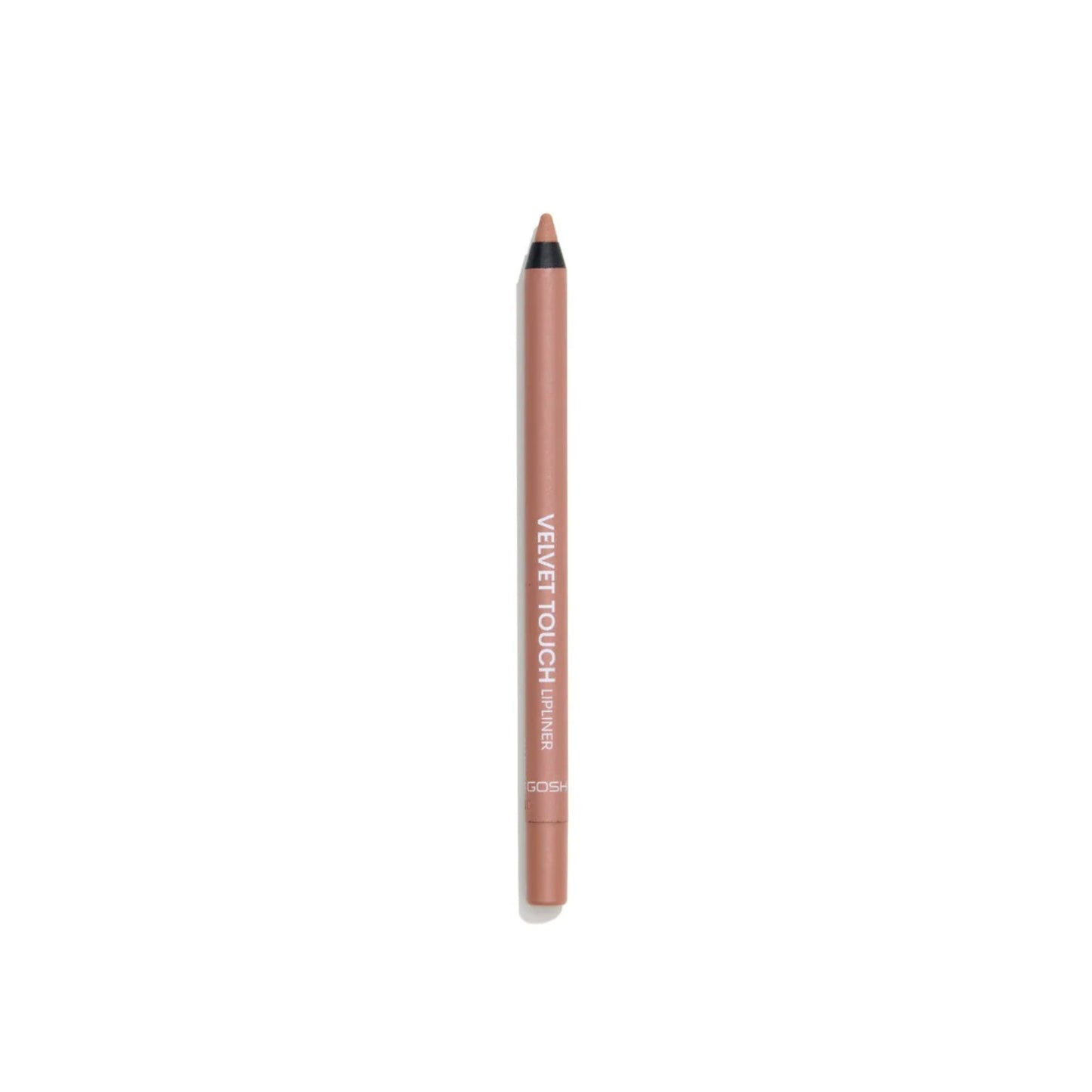 Perfilador de labios Velvet Touch tono Nought nude marrón suave aplicado en labios para un look natural con contorno definido y elegante
