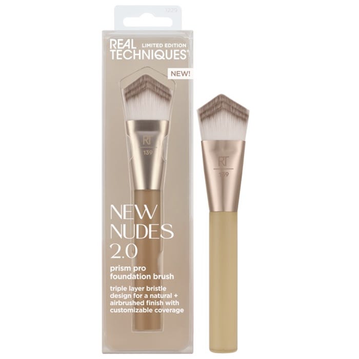 Real Techniques Prism Pro foundation brush limited edition Nude with original packaging