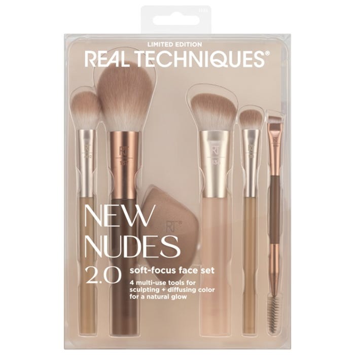 Real Techniques Soft Focus Face Set makeup brushes and sponges set with original packaging limited edition