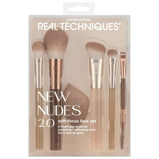 Real Techniques Soft Focus Face Set makeup brushes and sponges set with original packaging limited edition