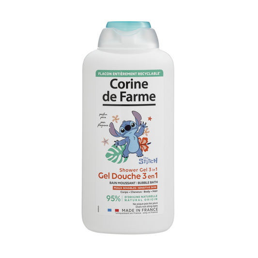 Corine de Farme- Gel de ducha 3 en 1 Cuerpo, Cabellos y Bañera Espumosa Stitch