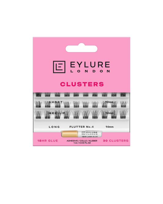 Eylure Cluster-Flutter No.4 Pestañas Postizas Reutilizables vista frontal del envase.