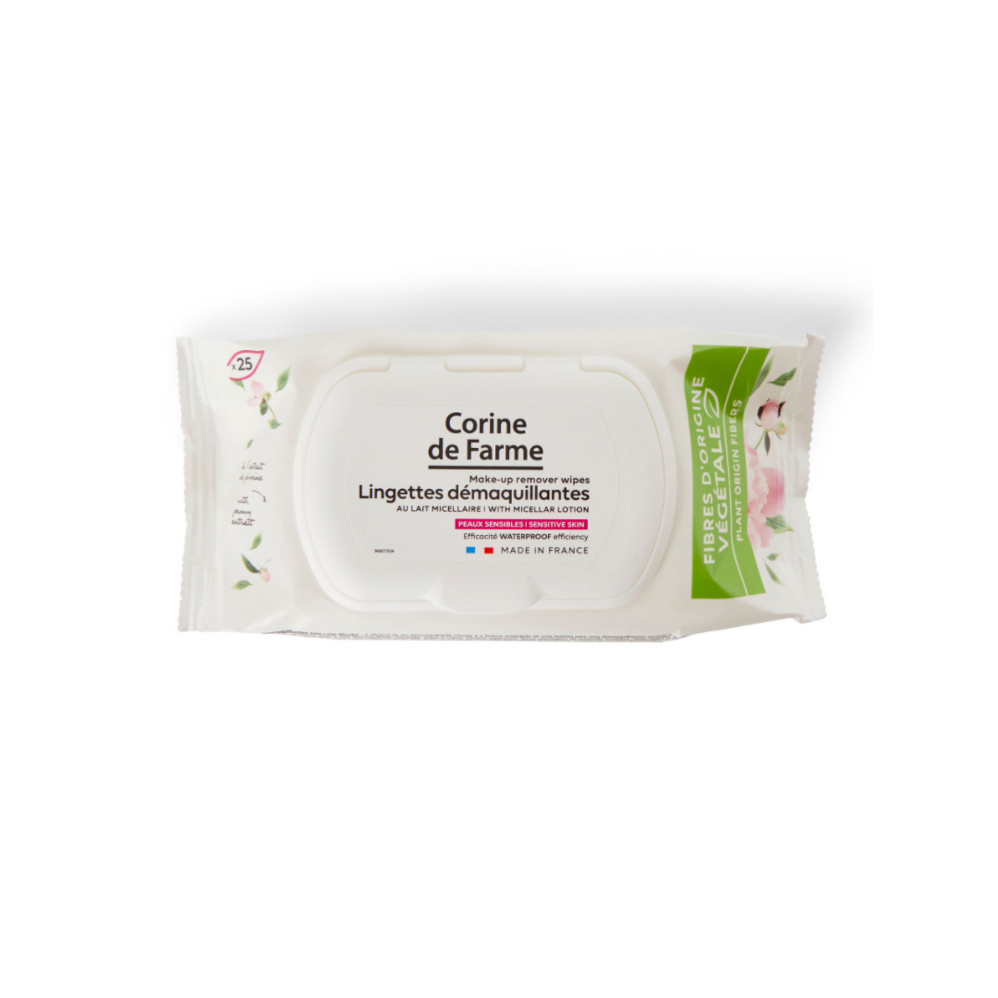 Corine de Farme toallitas desmaquillantes con leche micelar para limpieza facial piel sensible